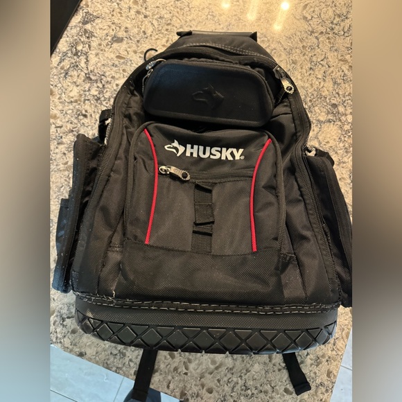 Husky 16 In. Pro Tool Backpack Waterproof Molded Hardshell Pocket Heavy Duty - Picture 1 of 8